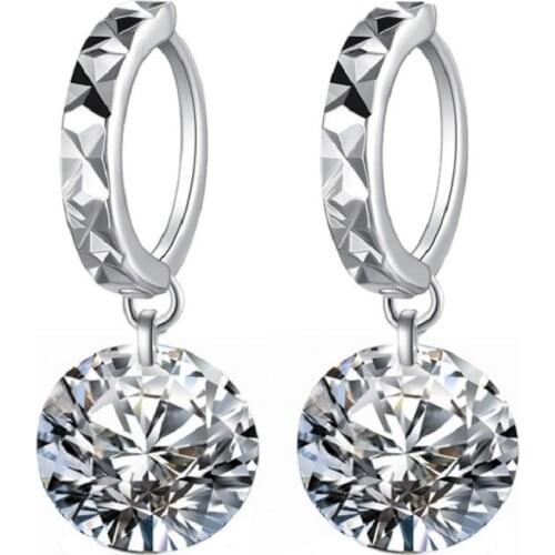 Earrings Female temperament earrings Personality wild earrings Zircon earrings Anti-allergic ear hook jewelry