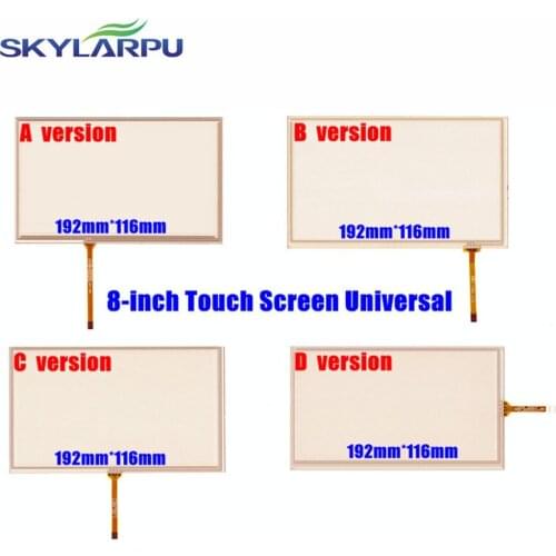Skylarpu 8-inch 192mm*116mm Touch Screen Digitizer Universal for Car Navigation DVD, HSD080IDW1 - C00/C01, AT080TN64, AT080TN03