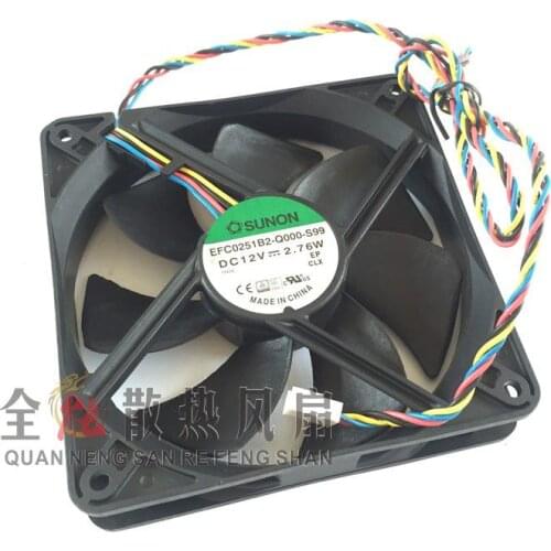 SUNON EFC0251B2-Q000-S99 DC 12V 2.76W 120x120x25mm 4-wire Server Cooling Fan