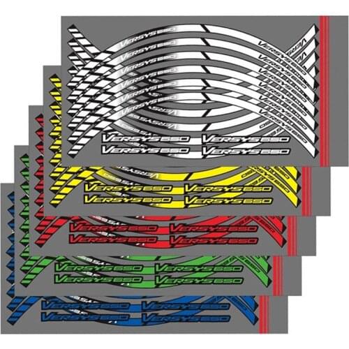 Motorcycle Reflective Wheel Rim Stripe Decal Sticker Front Rear Decal Full Set Accessories For KAWASAKI VERSYS 650 VERSYS650