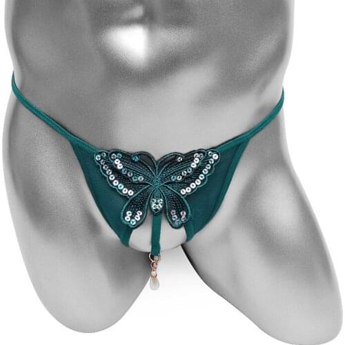 Sexy Sissy Lingerie Panties Thong Underwear For Mens G Strings Fashion Design With Pendant Feminine Male Underpants