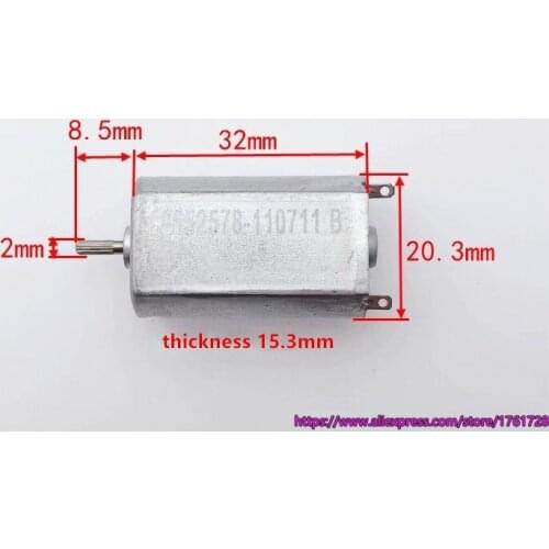 2mm Knurled shaft 180 DC motor 3V 4.5V 6V micro DC motor high speed metal brush