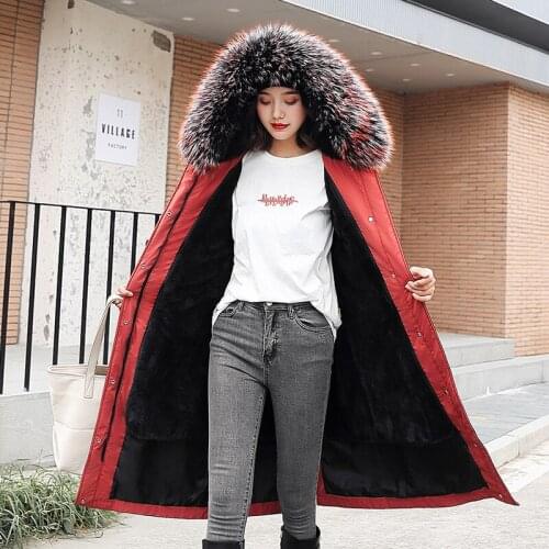 KMETRAM Winter Jacket Women Faux Fur Collar Parka Women Clothes 2020 Fashion Thicken Faux Lamb Fur Coat Female Parkas Xy-918