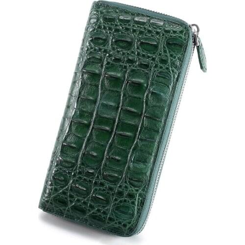 Real crocodile leather women long zipper purse wallet high quality