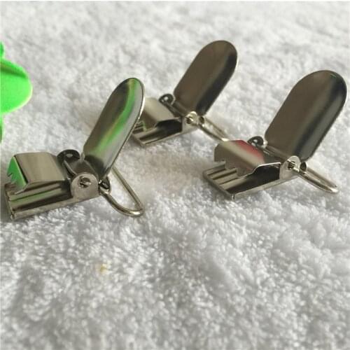 1'' 25MM Lead Free Silver Metal Suspender Paci Pacifier Clips Holders for Craft Project Cloth Accessories 50PCS/LOT