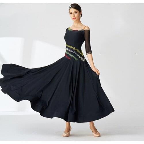2021 News ballroom dress standard clothes for ballroom dancing ballroom dance competition red dresses Waltz-M-19266