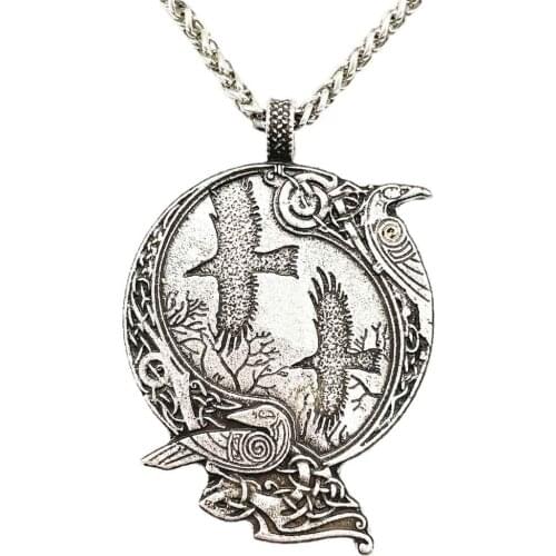 Odin Raven Amulet Crow Talisman Wicca Bird Jewelry Viking Necklace Dropshipping Valentines Day Gift