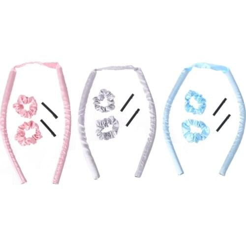 Heatless Hair Curlers for Long Hair Curling Rod Headband No Heat Rollers with Clips Women Sleeping DIY Styling Tools