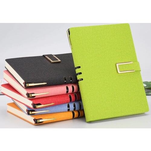 A5 Business Exercise Books Thickened Magnetic Button Notebook with Lock Traveler Notebooks and Journals Office Accessories