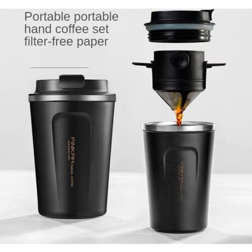 Coffee filter cup double-layer 304 stainless steel filter can be folded to take out hand-brewed coffee tea artifact