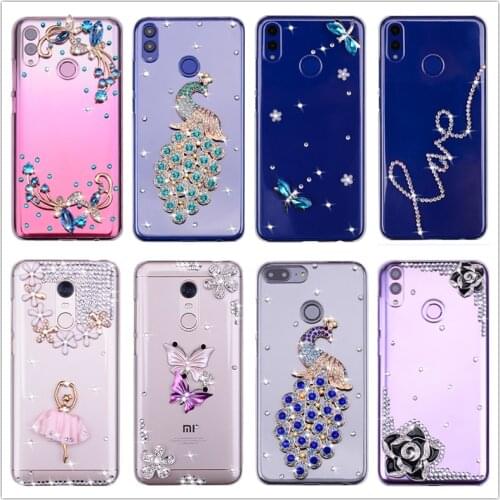 Case for Xiaomi Poco X3 A3 Mi 9 lite A2 6 Redmi 8T Note 7 8 Pro Case Rhinestone Silicone Armor Cover Phone Case Redmi 5 9A 7A 8A