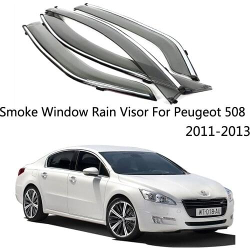4pcs Blade Side Windows Deflectors Door Sun Visor Shield Fit For Peugeot 508 2011-2013