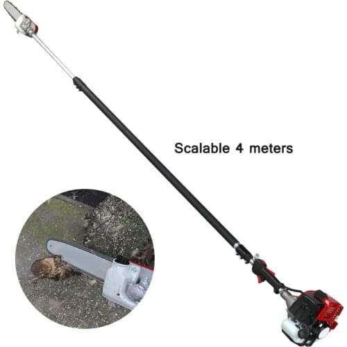 Two-Stroke Retractable Chain Saw High Tree Branch Trimmer High Tree Branch Logging Saw 4 Meters Retractable High Altitude Saw