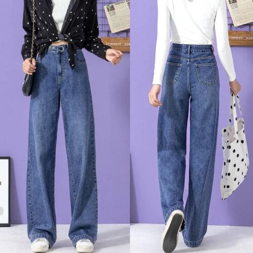 Fa9013 2019 new autumn winter women fashion casual Denim Pants high waist jeans korean