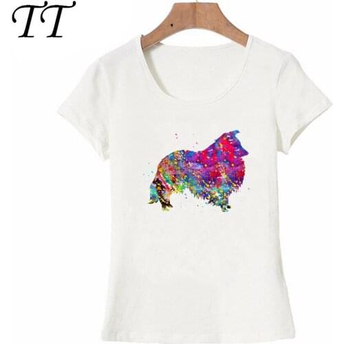 I love my friends Shetland Sheepdog T-Shirt fashion women t-shirt colorful dog art T-Shirt female casual Tops fashion girl Tee