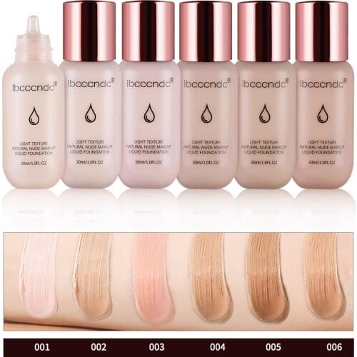 30ml Smooth Foundation Makeup 6 Colors Liquid Matte Moisturizer Face Base High Coverage Brighten Concealer Cream