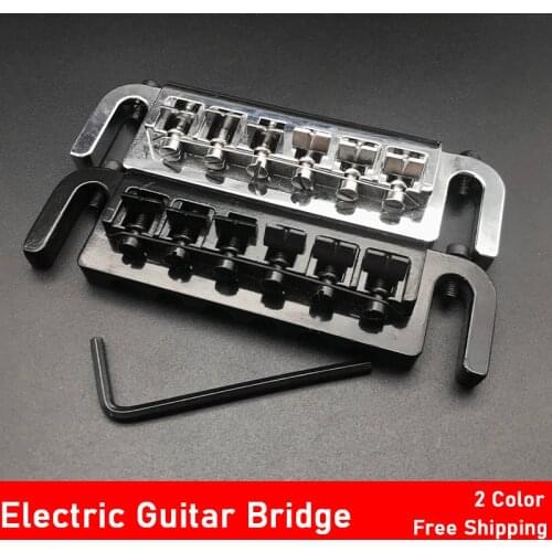 Intonatable Combo Guitar Bridge Tailpiece for Solid-body Electric Guitar Chrome/Black