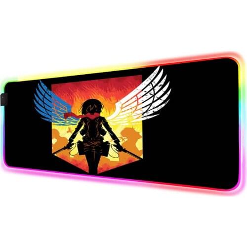 Mairuige Cool Comics Double Knife Boy RGB Mouse Pad Game Accessories Large LED with Backlight XXL Keyboard Desk Mat Gaming Desk