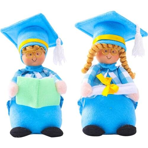 22cm Graduation Gnome Doll Lovely Gnome Doll Wearing Bachelor Cap Dwarf Faceless Doll Home Decor