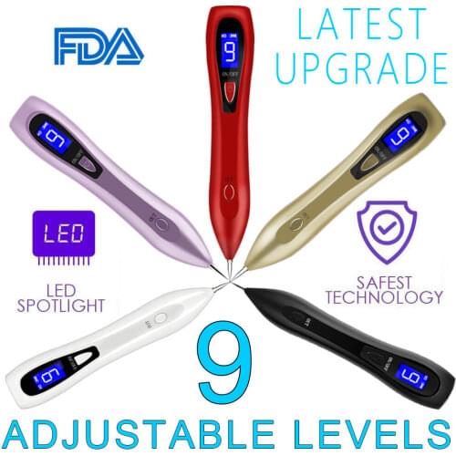 9 level Laser Plasma Pen Mole Removal Dark Spots Remover Face Skin Device for Facial Freckle Tag Nevus Age Tool Beauty Care
