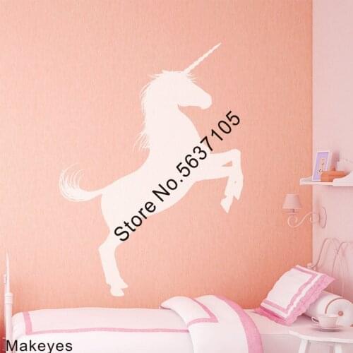Makeyes Unicorn Wall Stickers Wall Art Pattern Animals Unicorn Baby Kids Bedroom Wall Decals House Decoration Gift Decor Q840