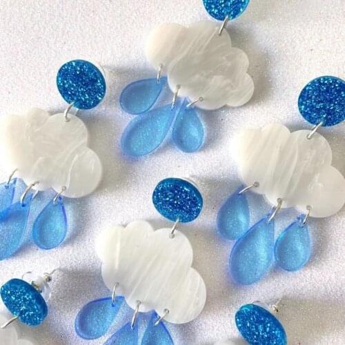 Clouds in rainy days combine acrylic earrings DIY handmade earrings accessories resin handmade jewelry material package