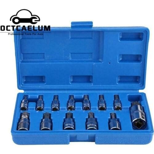 13Pcs Torx Star Female Bit Socket Set 1/4" 3/8" 1/2" Drive Tamper Proof Wrench Bit Socket Kit