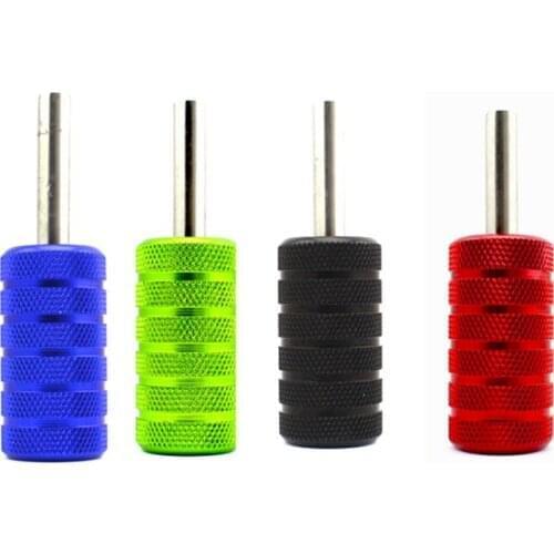 New Arrival 4 color Tattoo Grips Knurled Aluminum Tattoo Grip Tube 35MM With Back Stem For Tattoo Machine Power Kit Set