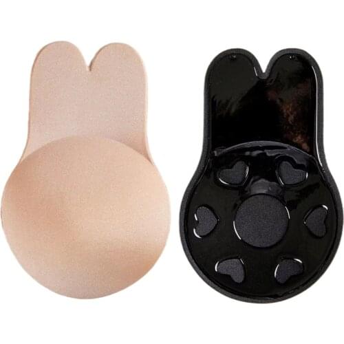 New Womens Self-adhesive Breathable Breast Stickers Anti-hang-up Silicone Breathable Lift Break Rabbit Ear Lift Breast Stickers