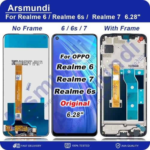 6.5" For Oppo Realme 6 RMX2001 LCD Display Screen Frame+Touch Panel Digitizer For Realme6 Display Assembly