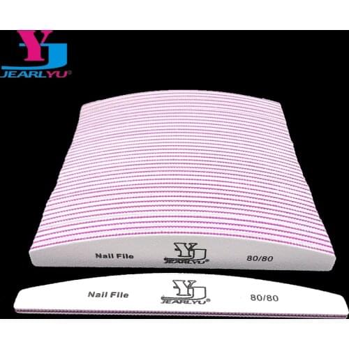 50 Pcs/Lot Nail File 80/80 Sanding Buffer Block DIY Nail Polishing Kits Manicure Pedicure File White Moon Lima Unghie Lixa Unha
