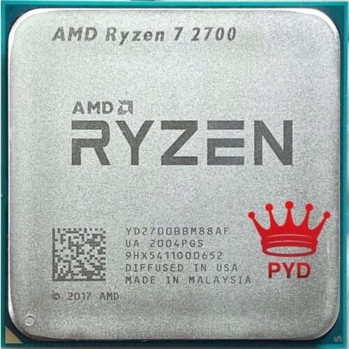 AMD Ryzen 7 2700 R7 2700 3.2 GHz Eight-Core Sixteen-Thread 16M 65W CPU Processor YD2700BBM88AF Socket AM4