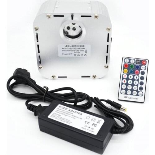 32W 28key RF remote control 4 Level-Speed RGB Twinkle LED Fiber Optic Light Engine Aluminum PMMA Plastic Cable Star DIY ceiling