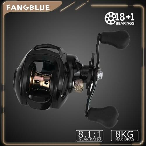 Baitcasting Fishing Reel 8.1:1 High Speed 215g Wheel 18+1BB 8KG Drag Casting Wheel Precise Lightweight Spool Saltwater Fishing