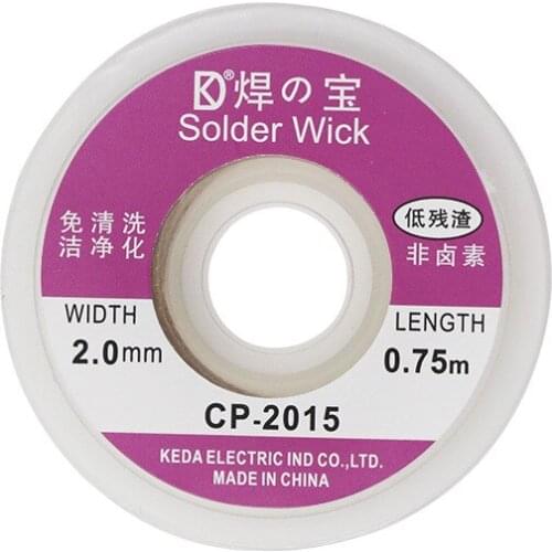 Width 0.75M 1.5M Length Desoldering Braid Welding Solder Remover Wick Wire Lead Cord Flux BGA Repair Tool