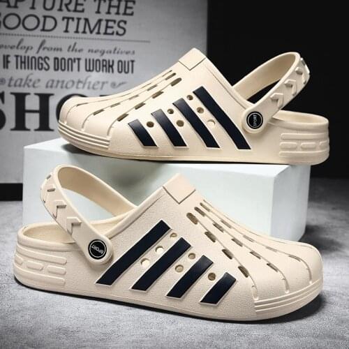 Summer Men Hollow Slides Lightweight Beach Slippers Slide Casual Flip Flops Women Sandals Soft Lovers Slip on Gladitor Sneakers