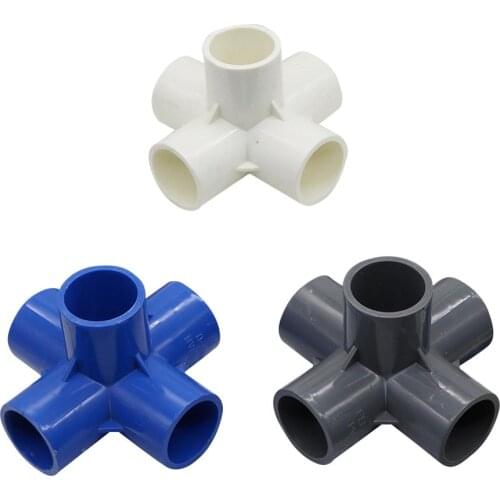 Garden Irrigation Water Pipe Connectors ID 25mm Stereoscopic 5-way PVC Connector Irrigation Watering System Fittings Tank Joint