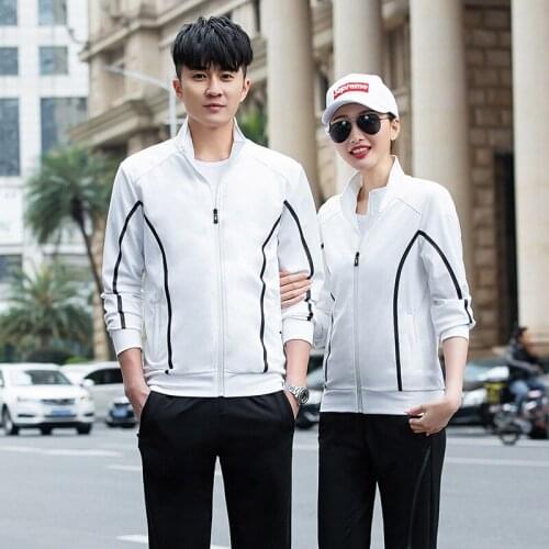 Autumn Women Unisex Tracksuit Sports Wear Loose Jacket+sweatpants Men Running Jogging Outfits Gym Workout Casual Set Sport Suit