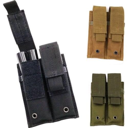 9MM Tactical MOLLE Double Attachment Pistol Magazine Pouch Molle Dual Double Pistol Mag Close Holster Package Molle Mag Pouch