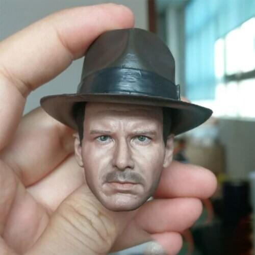 In Stock 1/6 Scale Male Head Sculpt Indiana Jones Harrison Ford Accessories Fit 12'' Female Action Figure