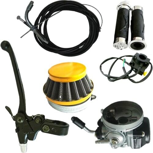 Yellow Air Filter&Carburetor&Handlebar Grip Set for 66/80cc Engine Motorized Bike