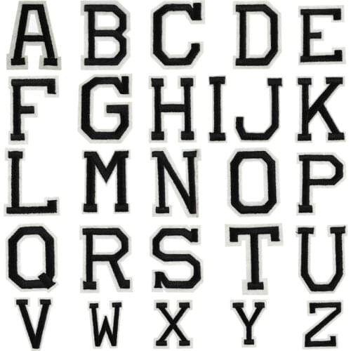 10pcs/Package 26 English Letter Adhesive Patch Ironing Striped Embroidery Patch DIY Clothing Cowboy Hat Backpack Fashion Fabric