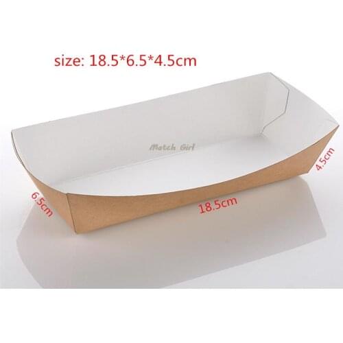 100pcs/lot-18.5*6.5*4.5cm Disposable Kraft Paper French Fries box Fried Chicken Popcorn Dessert Storage Box Party Food Package