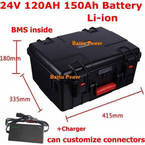 24V 120AH 150ah 130ah Lithium ion Battery 24V Solar Golf Car lipo Battery scooter lights solar ups power + 10A charger