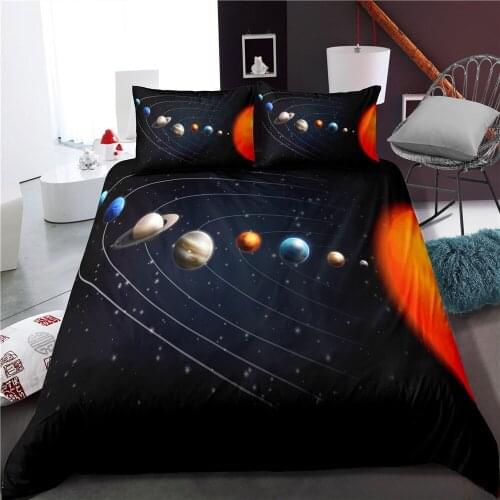 3D Digital Printed Eight Planets Bedding Sets Universe Planet Bed Quilt Cover For Bedroom Duvet Cover For Kids Bed Cover Set