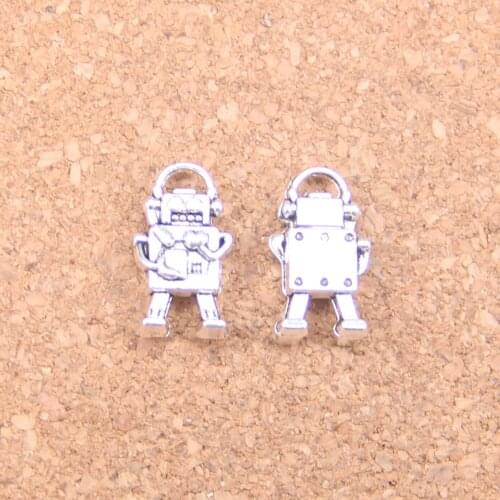 80pcs Charms mechanic robot 17x9mm Antique Pendants,Vintage Tibetan Silver Jewelry,DIY for bracelet necklace