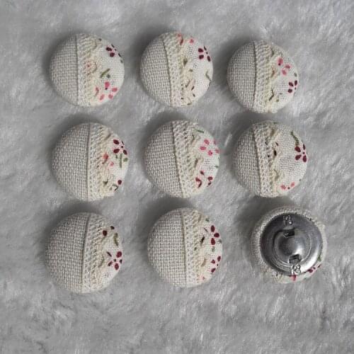 Free shipping 100pcs/lot 20mm 2cm lace diy made by hand fabric cover button cloth covered buttons component with shank E221