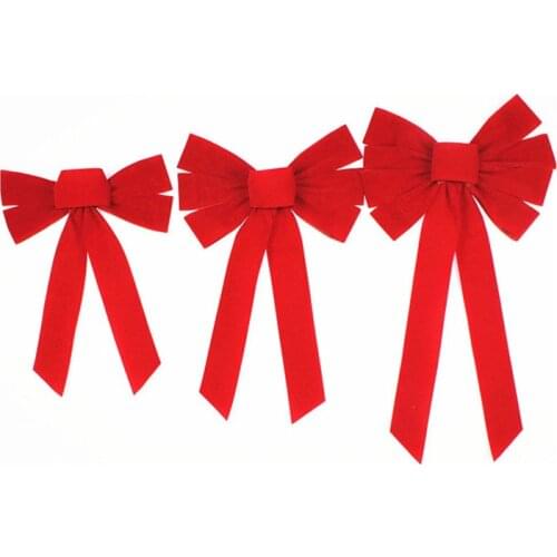 Big Christmas Bowknot Red Bow Decoration Christmas Tree Decoration Xmas Ornament New Year Festival Party Home Wedding Decor
