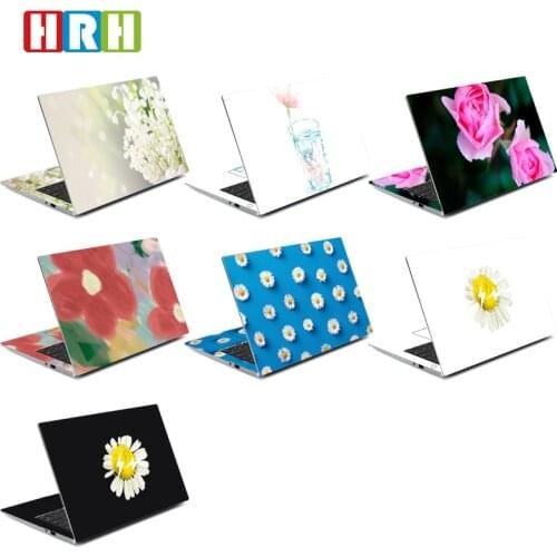 HRH 2 in 1 Flower Design Decal DIY Stickers Guard Laptop Skin 11/12/13/14/15/16 inch for MacBook for HP for Dell for Lenovo