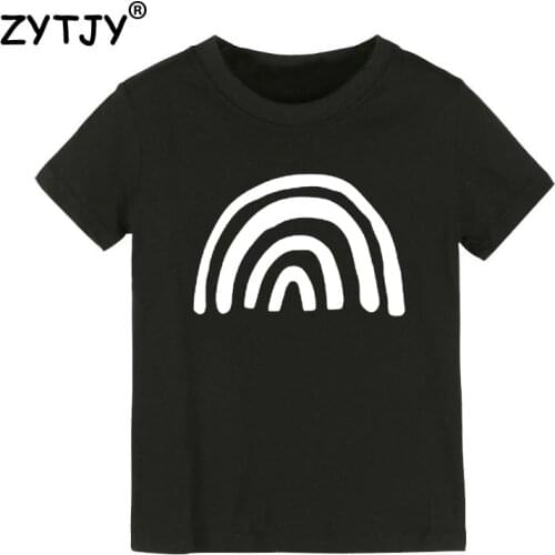 Rainbow Print Kids tshirt Boy Girl t shirt For Children Toddler Clothes Funny Tumblr Top Tees CZ-122